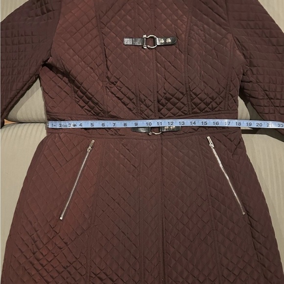 Ivanka Trump Womens Winter Wine Color Faux Fur Lined Hood Quilted Parka M NWT - Picture 13 of 16